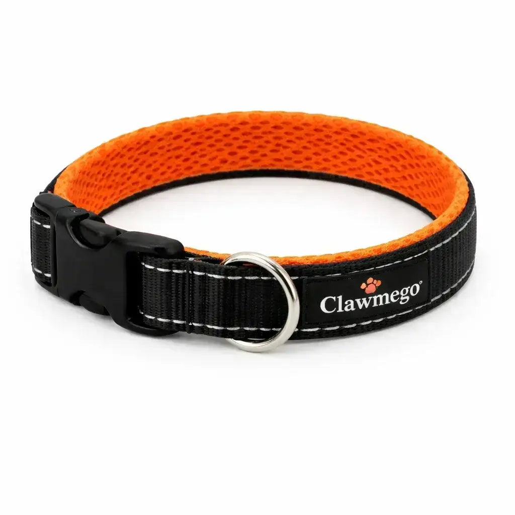 Adjustable Padded Dog Collar – Reflective, Comfort Fit - Clawmego