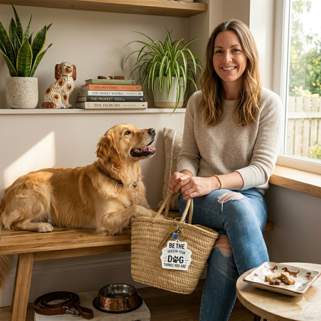 Keychain with Be the person your dog thinks you are