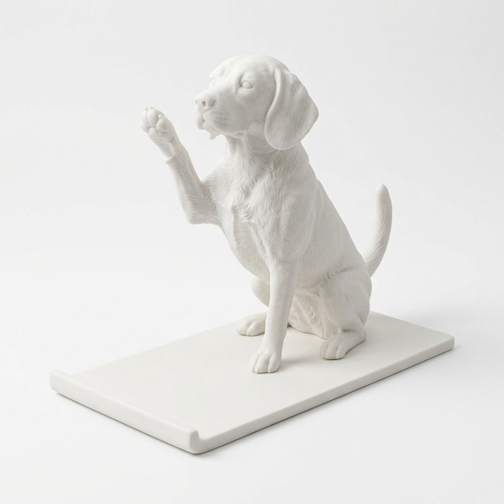 Beagle_figurine_Mobile_holder_Closeup view