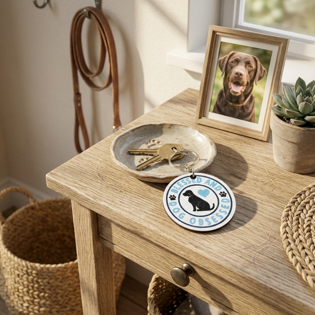 Keychain with Blessed and Dog Obsessed