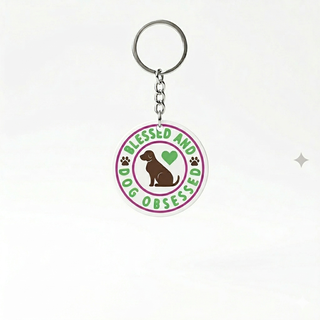 Keychain with Blessed and Dog Obsessed