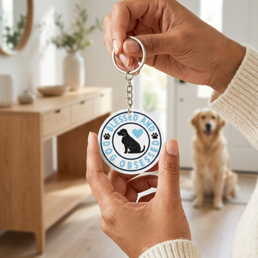 Keychain with Blessed and Dog Obsessed