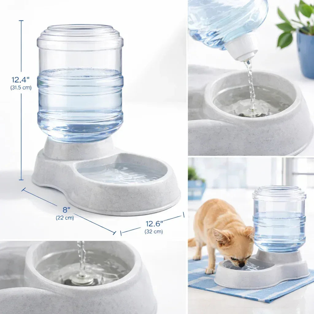 Automatic Pet Water Dispenser | Leak-Proof Gravity Bowl for Dogs & Cats Sale - Clawmego