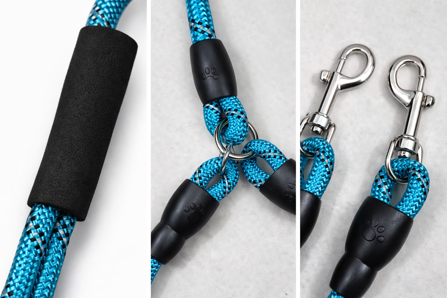 Clawmego Heavy Duty Dual Dog Leash – Rope for Two Dogs