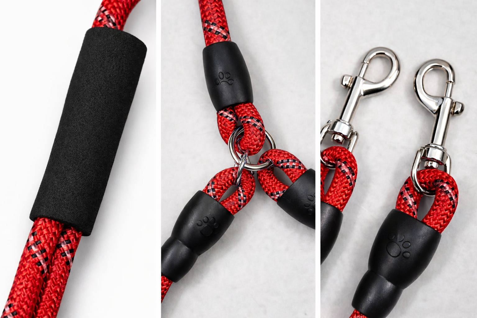 Clawmego Heavy Duty Dual Dog Leash – Rope for Two Dogs