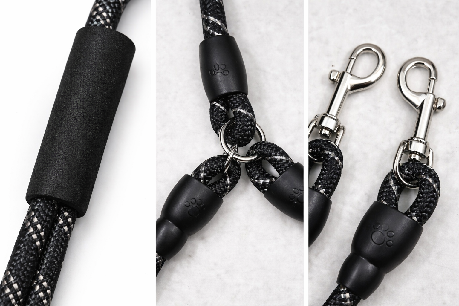 Clawmego Heavy Duty Dual Dog Leash – Rope for Two Dogs