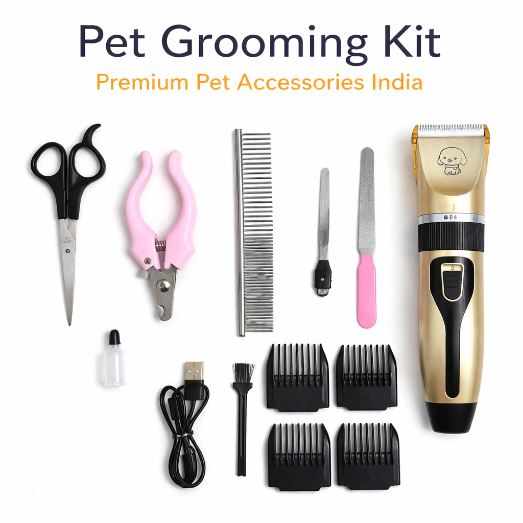 Clawmego Premium Pet Grooming & Hair Trimmer Set for Dogs & Cats