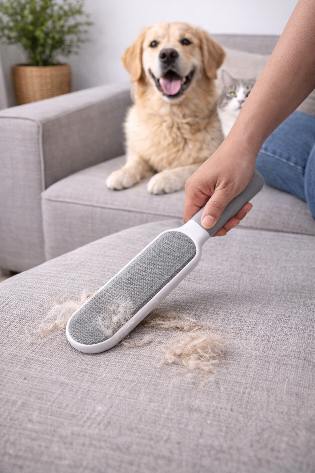 Clawmego Pet fur Remover – Reusable Brush for Dogs & Cats