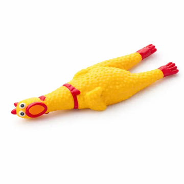 Interactive Screaming Rubber Chicken Toy – Durable Pet Chew - Clawmego