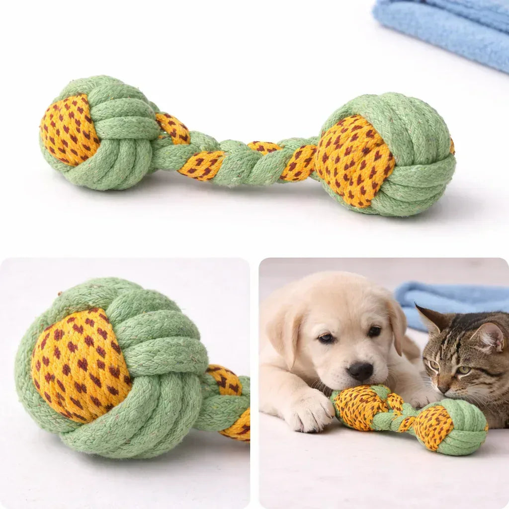 Skatrs Dumbbell Shaped Rope Chew Toy - Clawmego