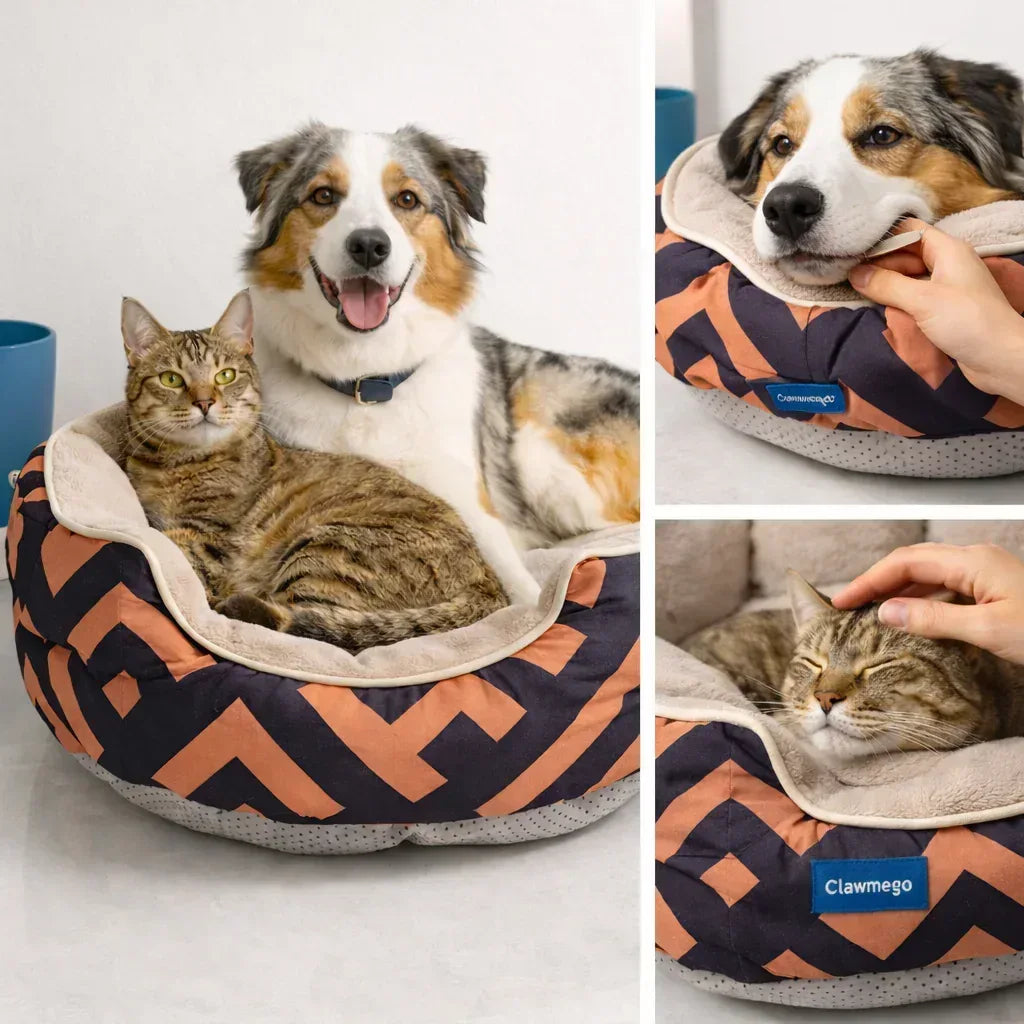 Ultra Soft Dog & Cat Bed – Plush Comfort & Washable - Clawmego