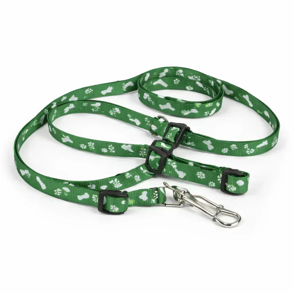 Stylish Paw Print Harness & Leash for Dogs & Cats – Adjustable & Safe - Clawmego