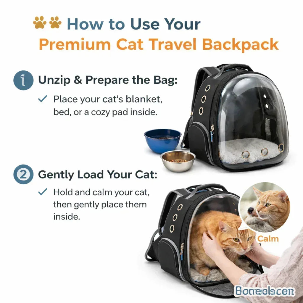 Premium Cat Travel Bag with Ventilation – Comfort Fit Sale - Clawmego