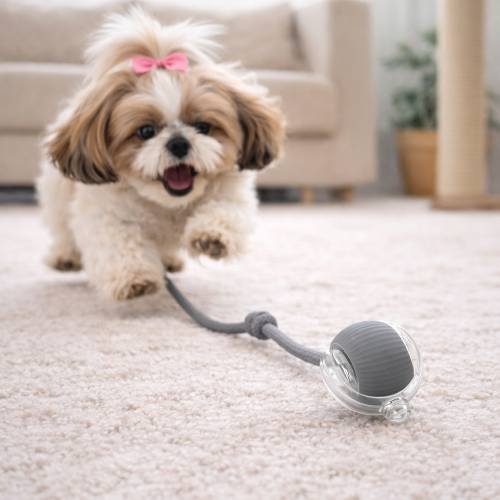 Clawmego Rechargeable Silicone Rolling Ball | Interactive Pet Toy for Dogs & Cats