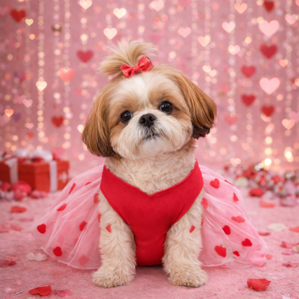 Clawmego Hug & Kiss Dog Tutu Frill Frock – Soft Comfort Fit