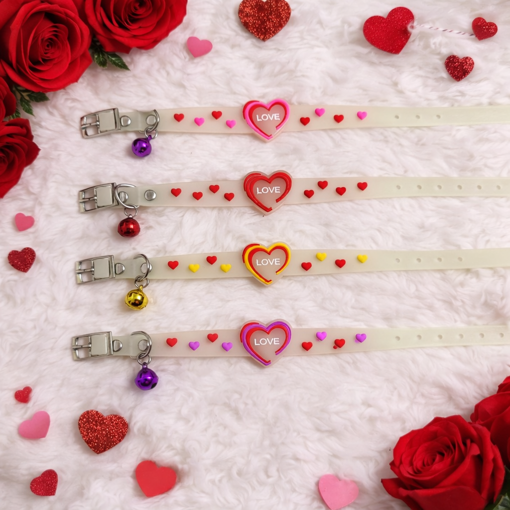 Clawmego Valentine’s Reflective Cat Collar – Adjustable Comfort Fit