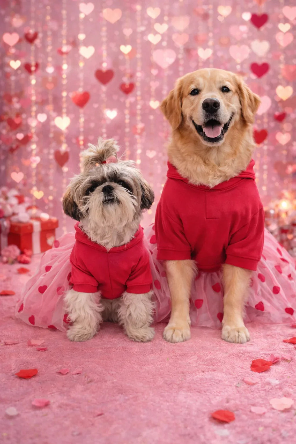 Clawmego Hug & Kiss Dog Tutu Frill Frock – Soft Comfort Fit - Clawmego