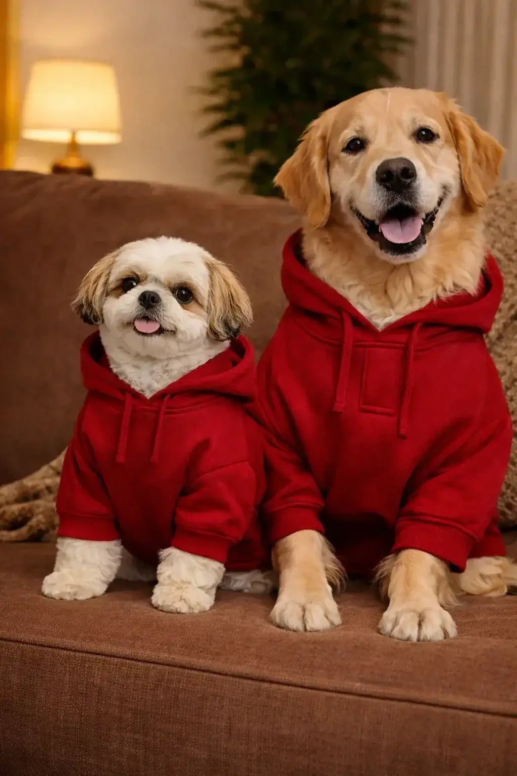 Clawmego Rudolph Red Premium Dog Hoodie- Warm Winter Pet Sweatshirt - Clawmego