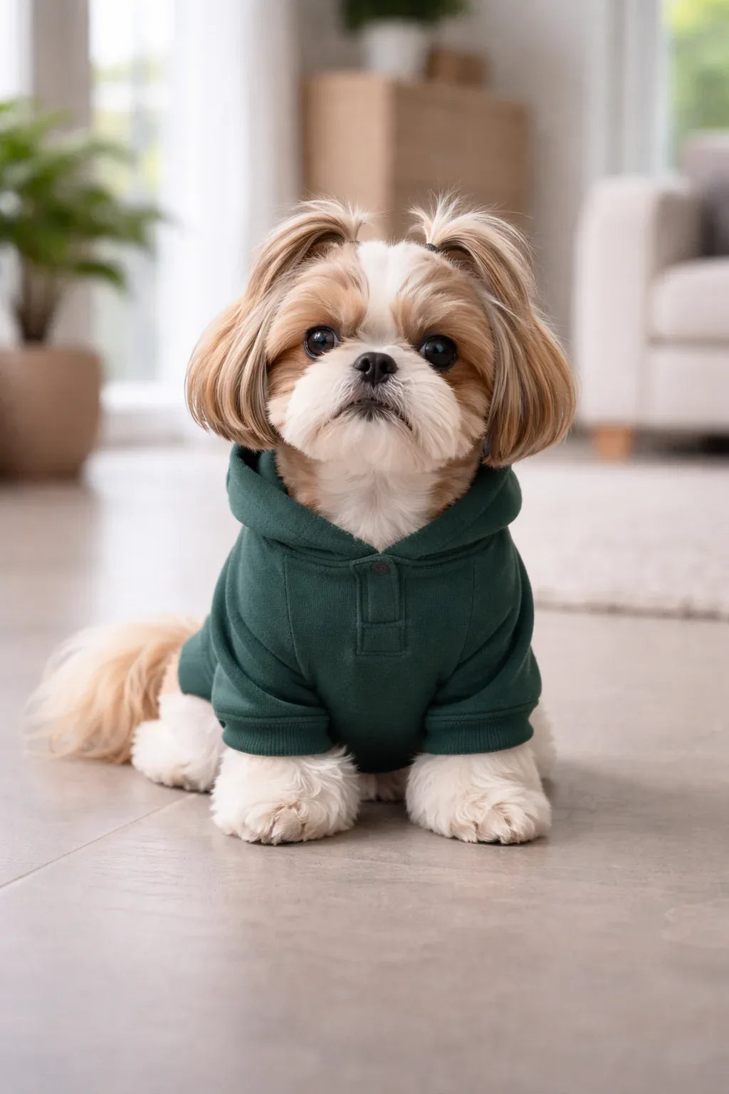 Clawmego Warm Olive Dog Hoodie – Soft Fleece Comfort Fit Pet Sweatshirt - Clawmego