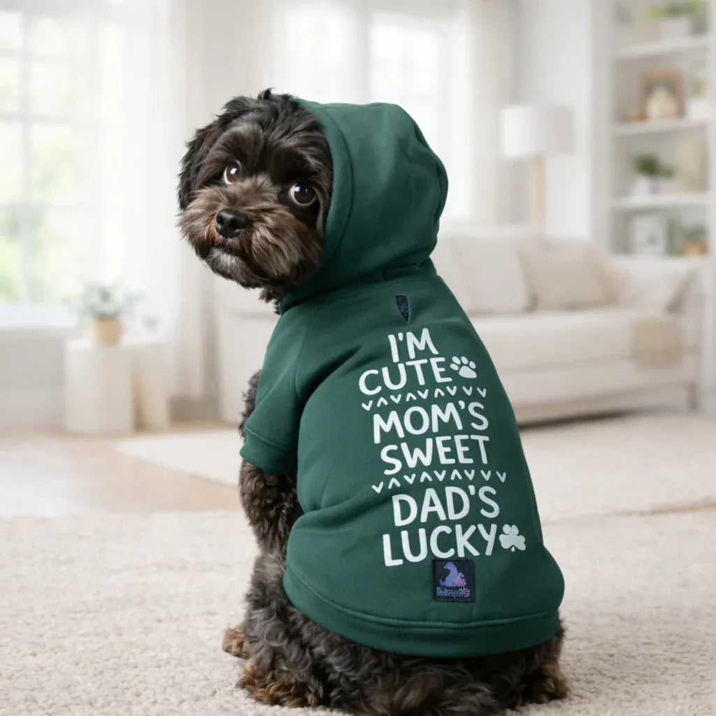 Clawmego Warm Olive Dog Hoodie – Soft Fleece Comfort Fit Pet Sweatshirt - Clawmego