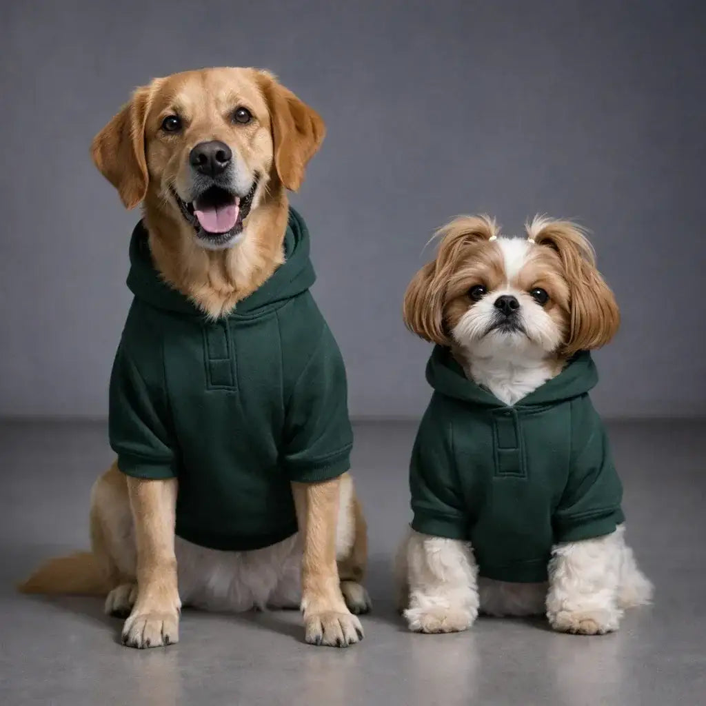 Clawmego Warm Olive Dog Hoodie – Soft Fleece Comfort Fit Pet Sweatshirt - Clawmego