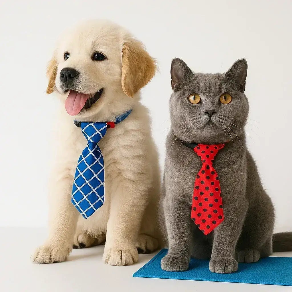 Adjustable Pet Tie Set – Stylish Neckties for Dogs & Cats | Comfort Fit, Easy Wear - Clawmego