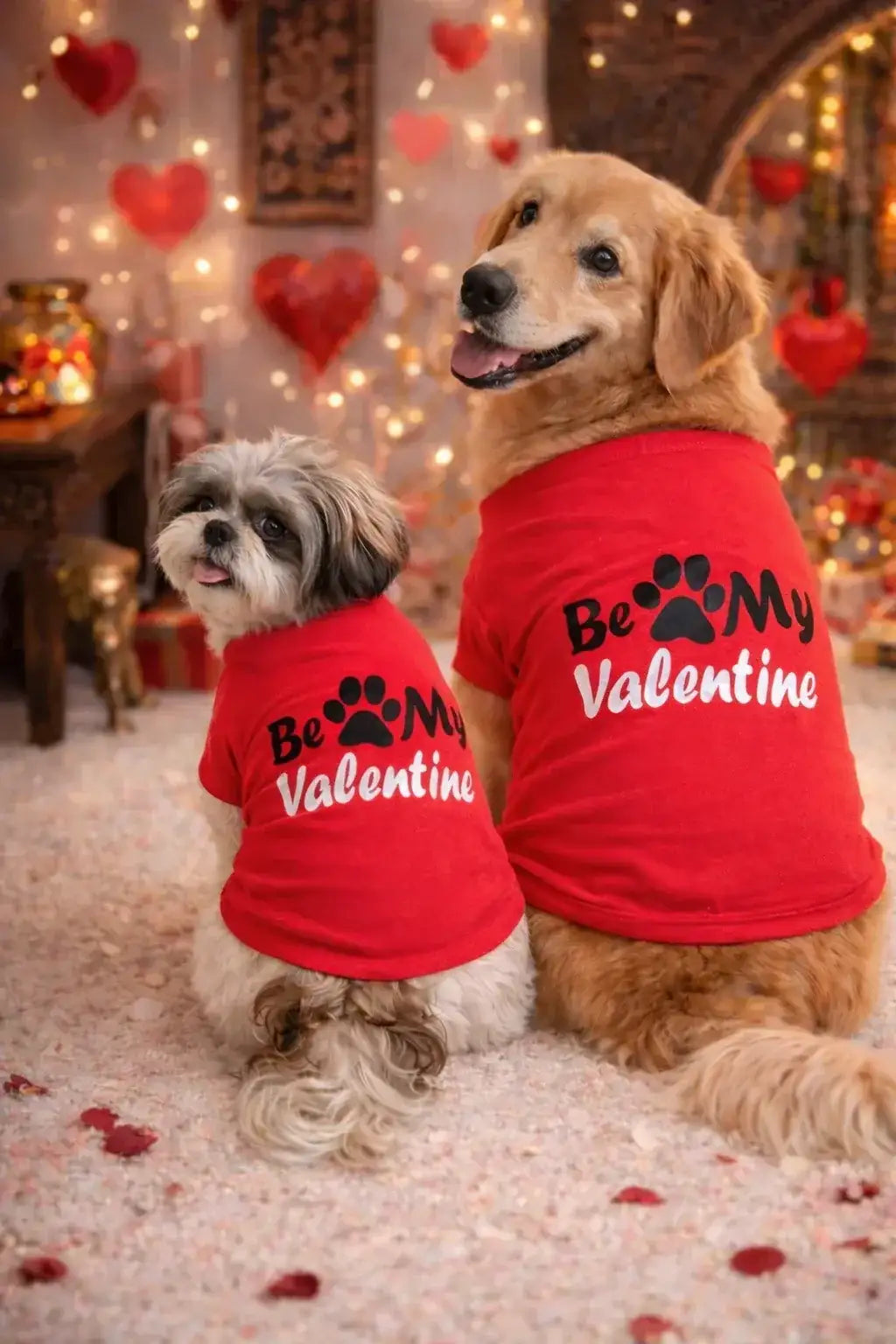 Clawmego Be My Valentine Pet Sweatshirt – Red Dog & Cat Shirt