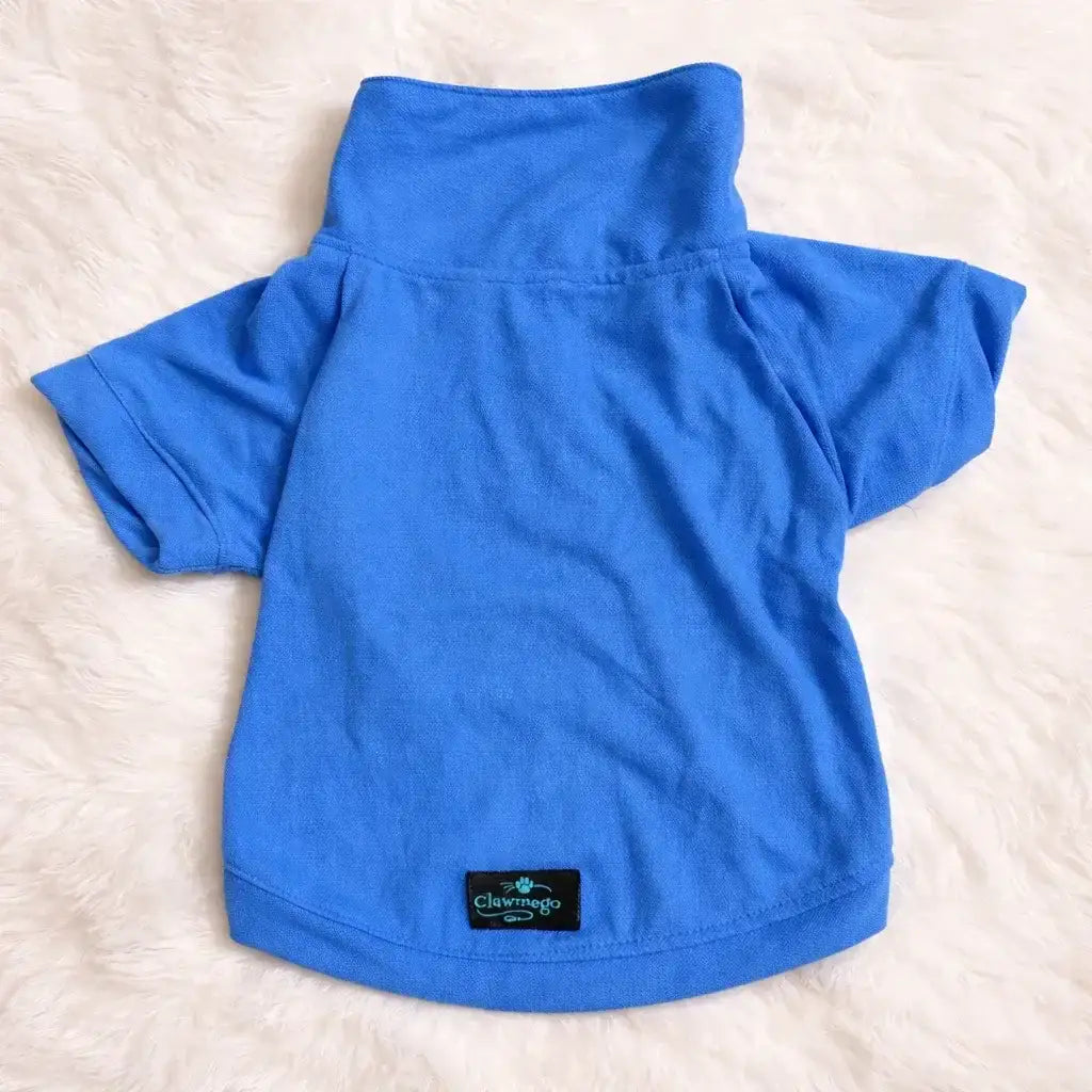 Clawmego Classic Polo Half Sleeve Dog T-Shirt – Soft Pet Tee