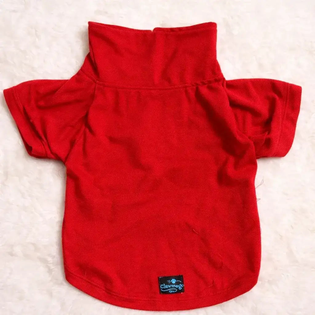 Clawmego Classic Polo Half Sleeve Dog T-Shirt – Soft Pet Tee