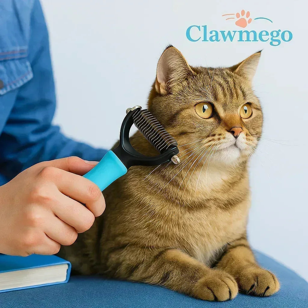 Dematting Comb for Dogs & Cats – Dual-Sided Grooming Brush for Easy, Gentle Fur Detangling - Clawmego