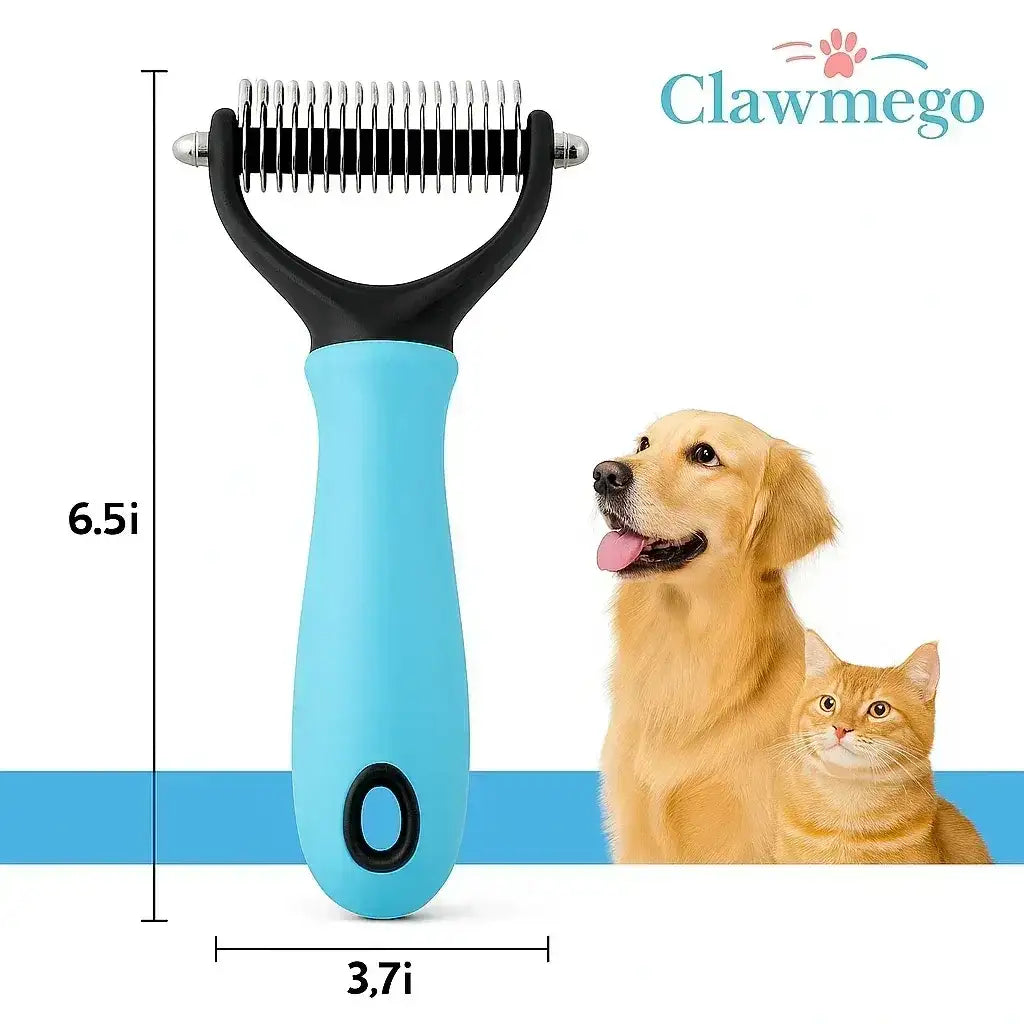 Dematting Comb for Dogs & Cats – Dual-Sided Grooming Brush for Easy, Gentle Fur Detangling - Clawmego