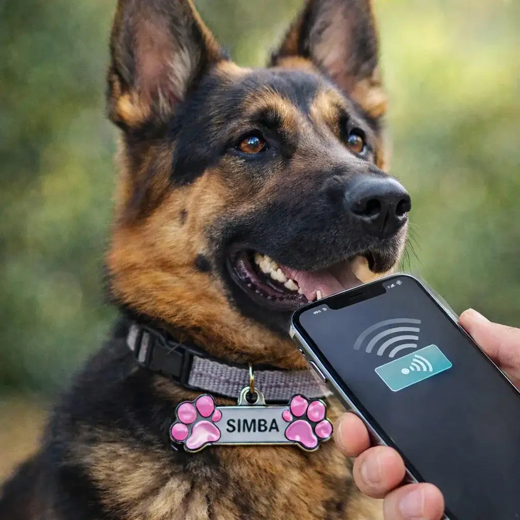 Clawmego NFC Taggo Custom paw print pet-ID tag
