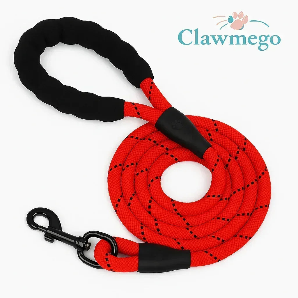 Padded Braided Dog Leash – Heavy Duty, Comfort Grip Pet Leash - Clawmego