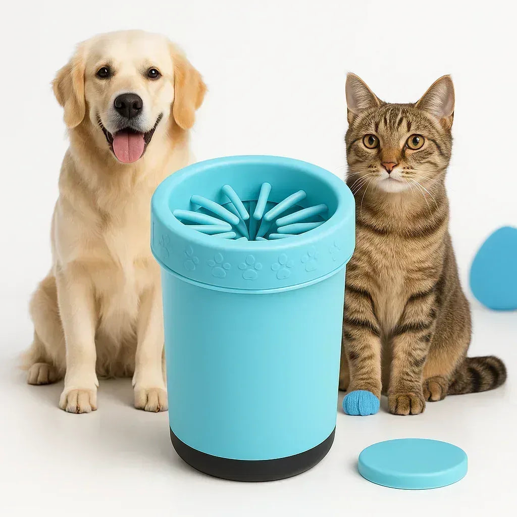 Pet Grooming Combo Kit – Safe Nail Clipper, Silicone Brush & Paw Cleaner - Clawmego