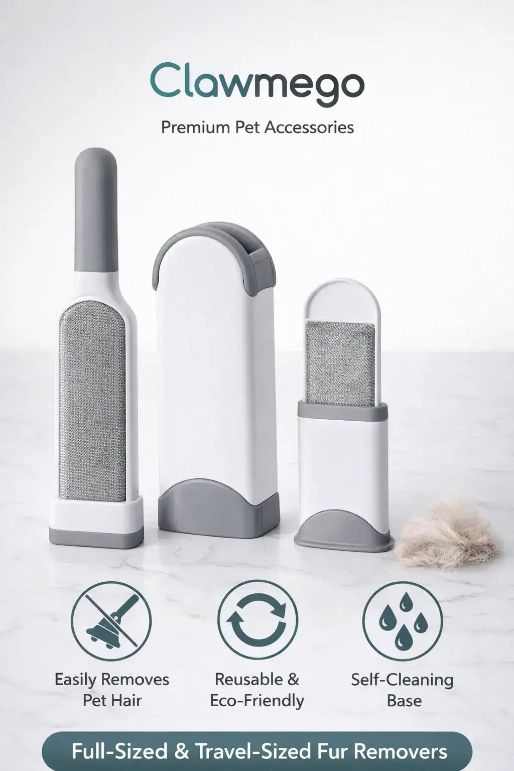 Clawmego Pet fur Remover – Reusable Brush for Dogs & Cats