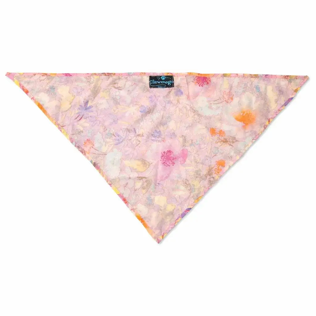 Clawmego Premium Pet Bandana for Dogs_Cute Pastel Floral Accents in Pink
