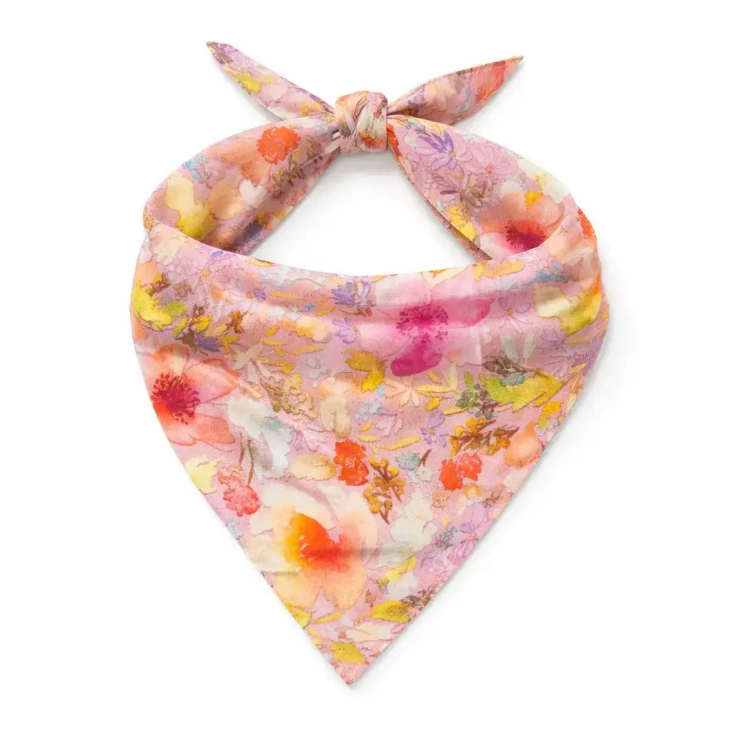 Clawmego Premium Pet Bandana for Dogs_Cute Pastel Floral Accents in Pink