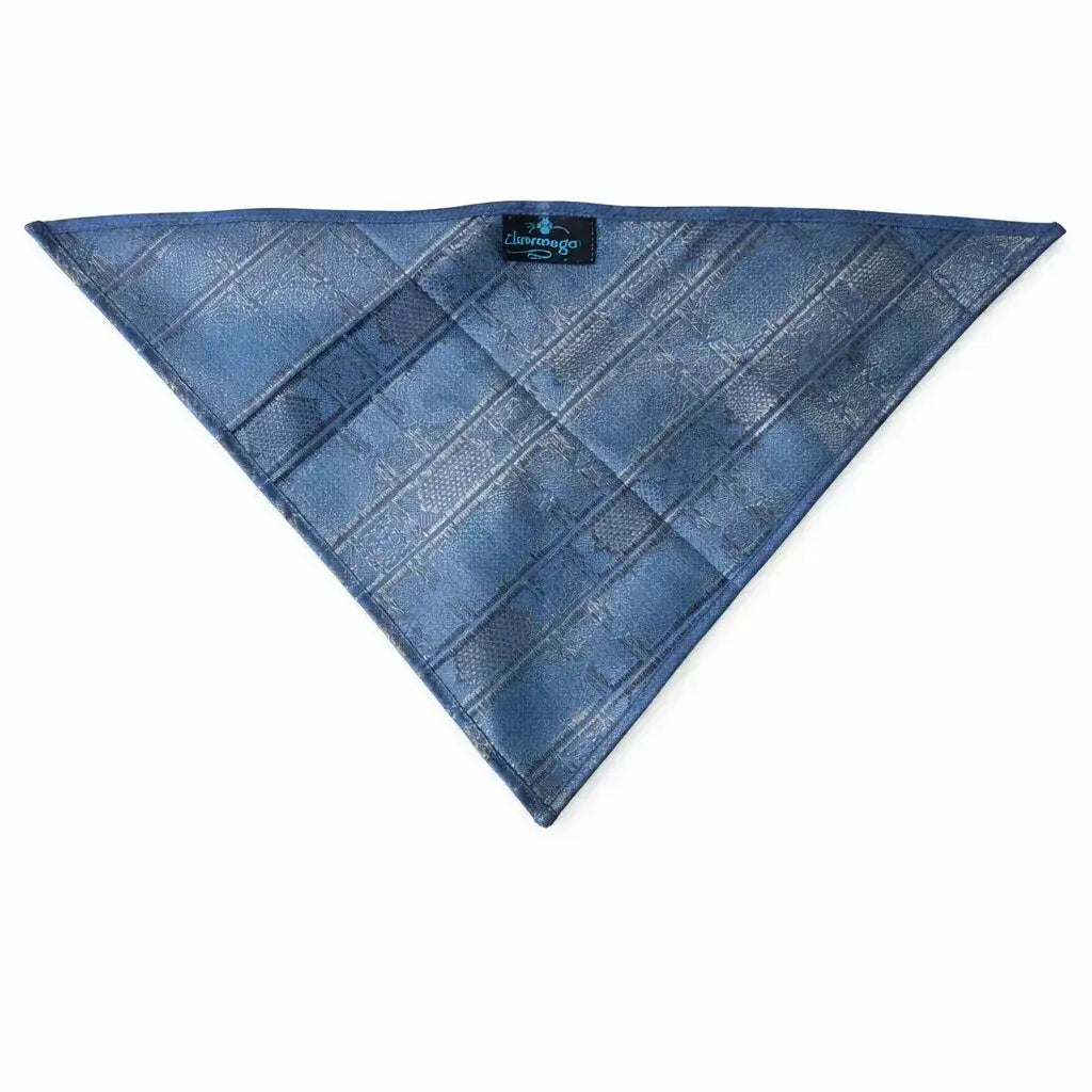 Clawmego Premium Pet Bandana for Dogs_Geometric Accents in Modern Blue