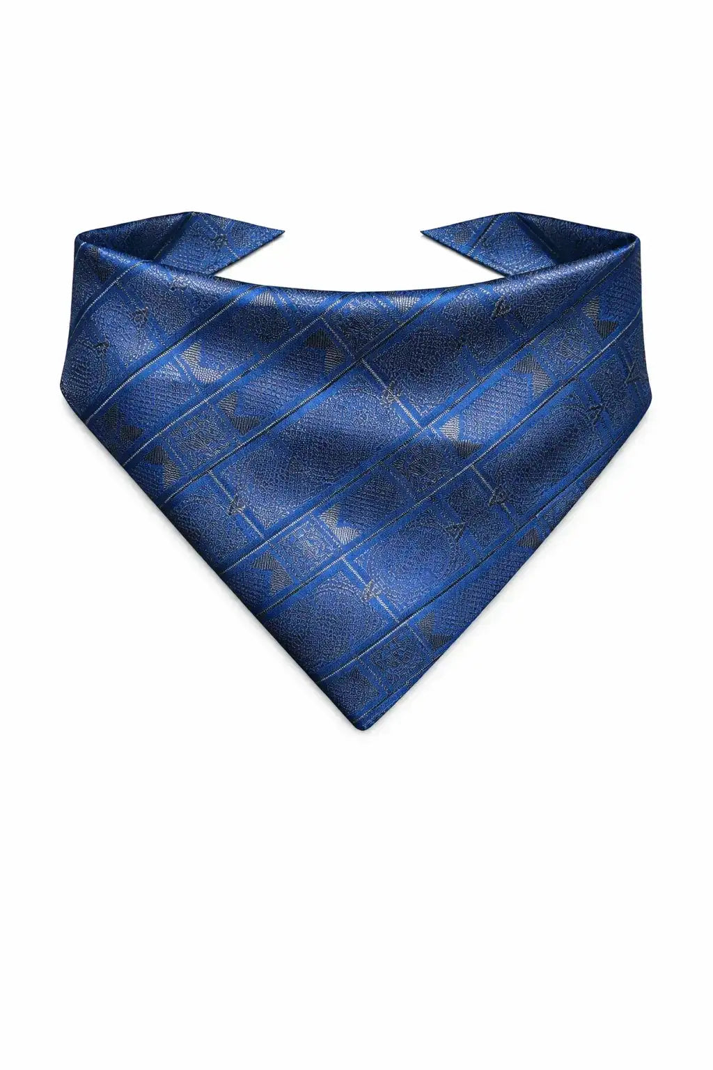 Clawmego Premium Pet Bandana for Dogs_Geometric Accents in Modern Blue