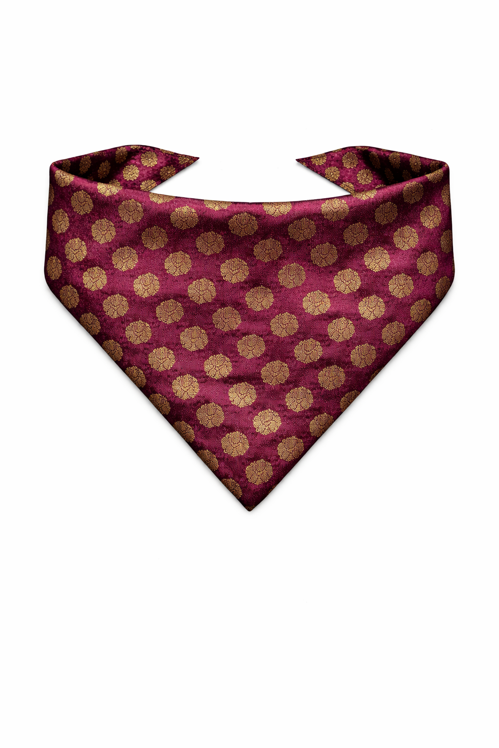 Clawmego Premium Pet Bandana for Dogs_Maroon with Gold Accents