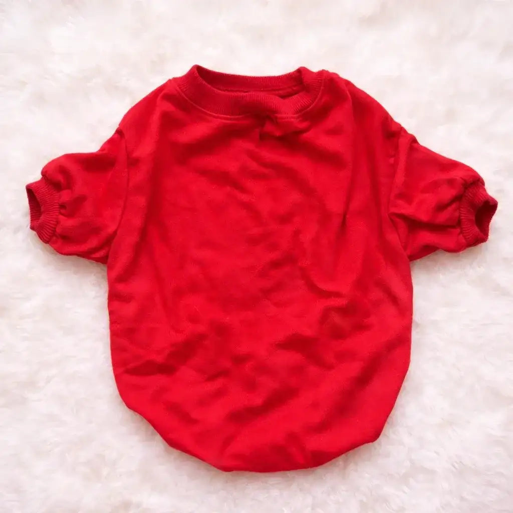 Dad’s Little Dude Red Pet T-Shirt | Cute Matching Dog & Cat Tee - Clawmego