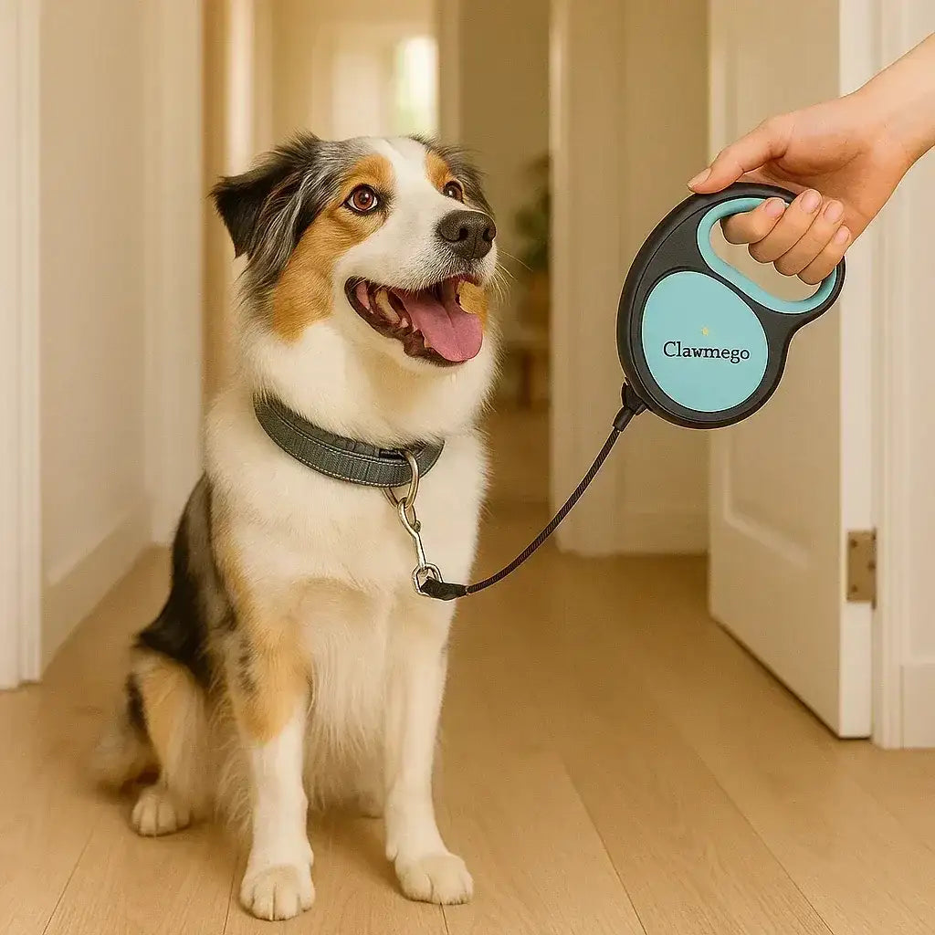 Daily Walk Starter Kit – Adjustable Dog Collar & Retractable Pet Leash - Clawmego