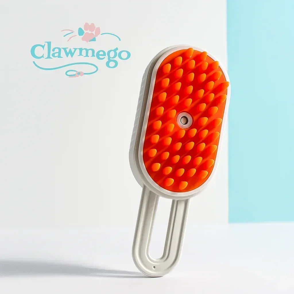 Electric Steam 3-in-1 Pet Brush – Massage & Hair Shedding Removal - Clawmego