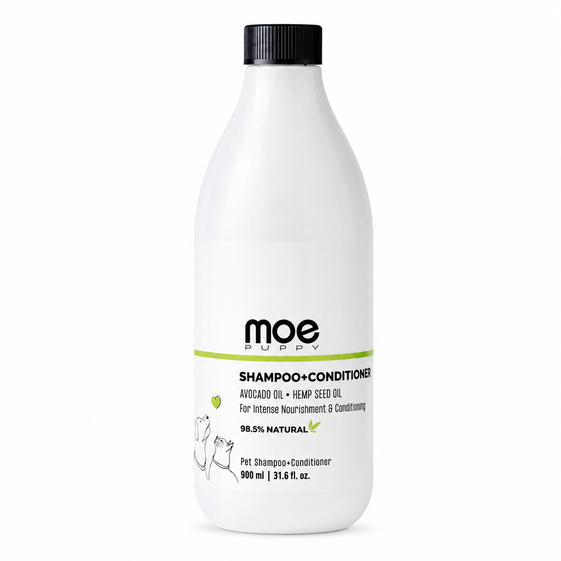 Moe Puppy 2-in-1 Shampoo & Conditioner for Dogs & Cats 900ml