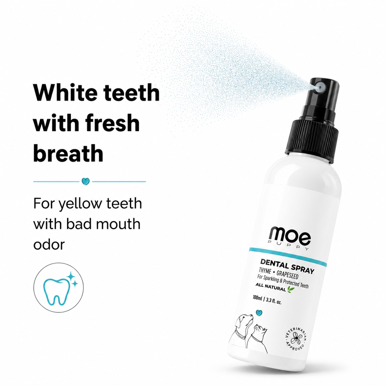 Moe Puppy Dental Spray for Dogs & Cats – Fresh Breath & Oral Care