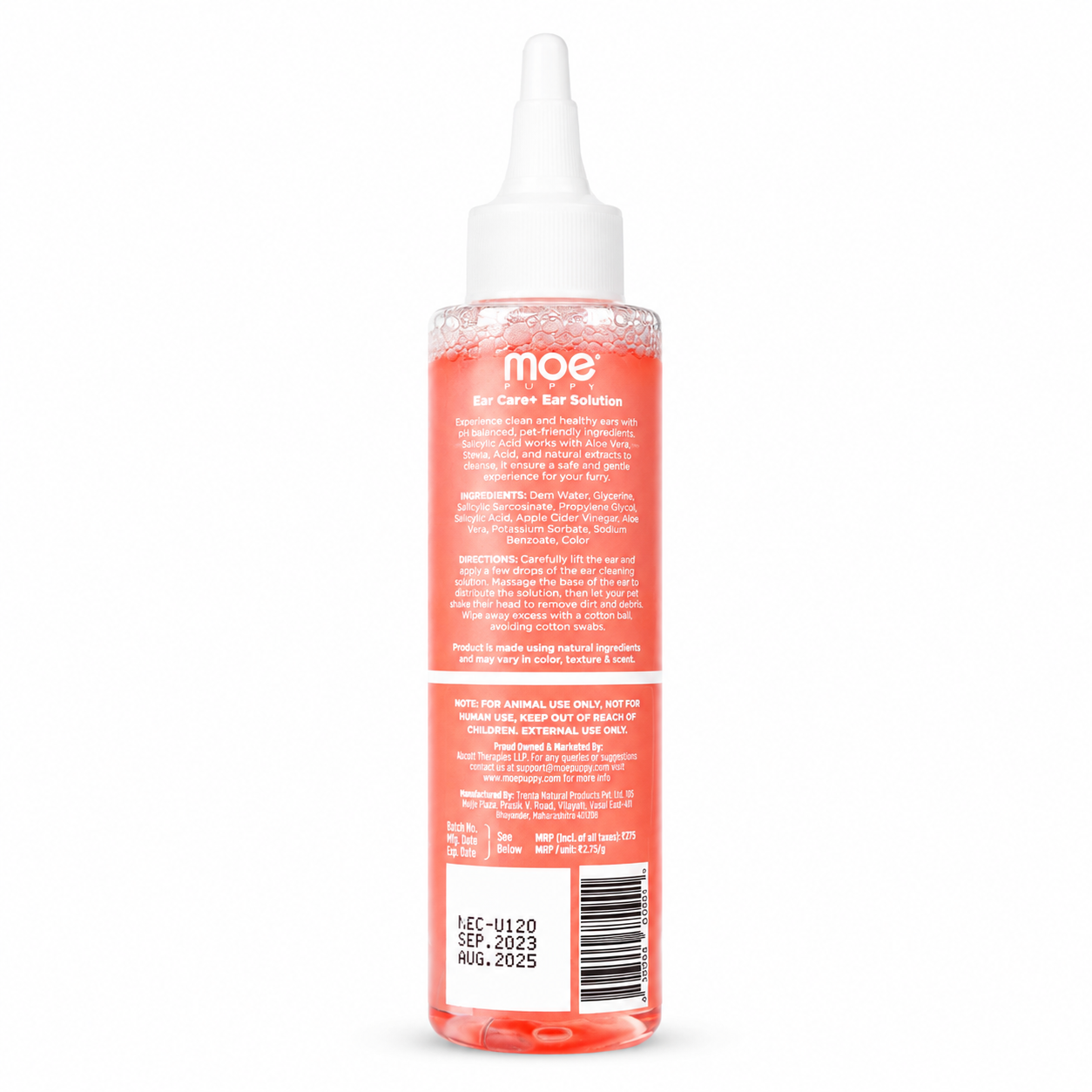 Moe Puppy Ear Care+ Dog Ear Cleaner – Gentle Ear Cleaning Solution