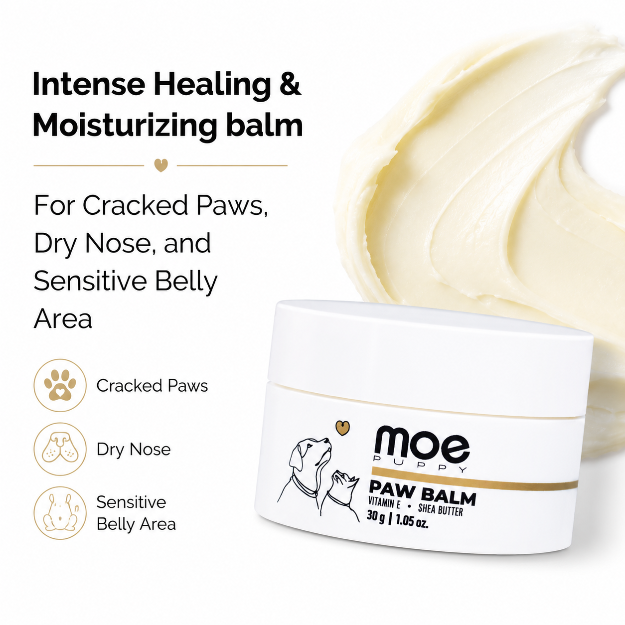Moe Puppy Paw Balm for Dogs & Cats – Natural Paw Moisturizer
