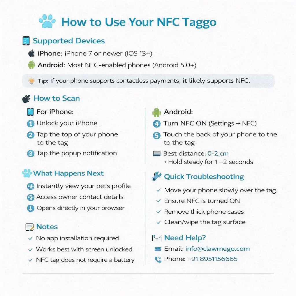 Clawmego NFC Taggo bow-tie tag