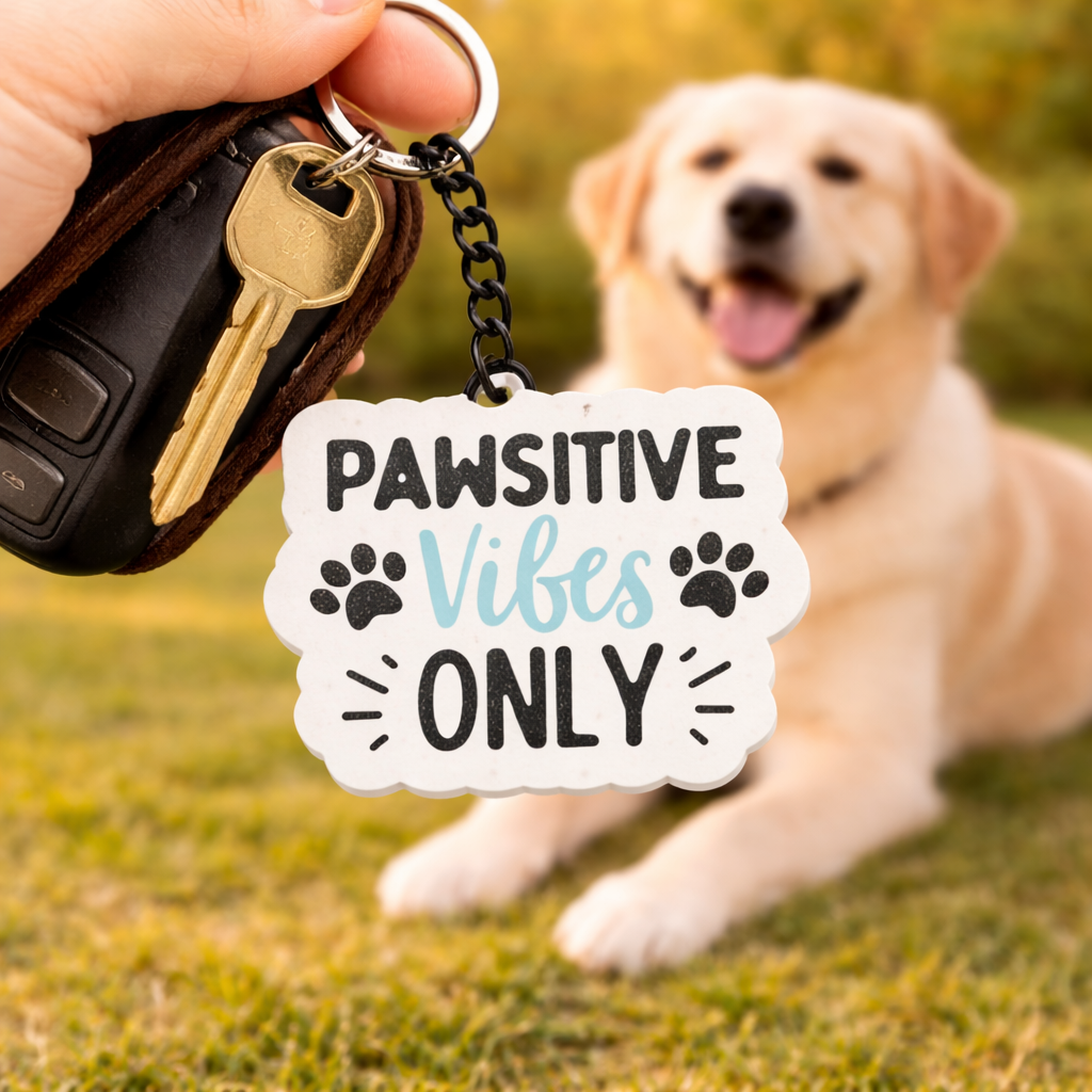 Keychain with Pawsitive Vibes Only