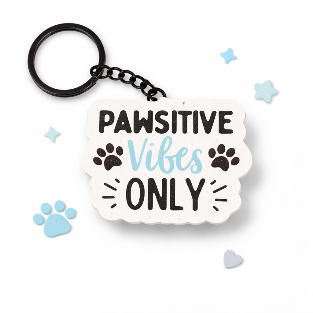 Keychain with Pawsitive Vibes Only